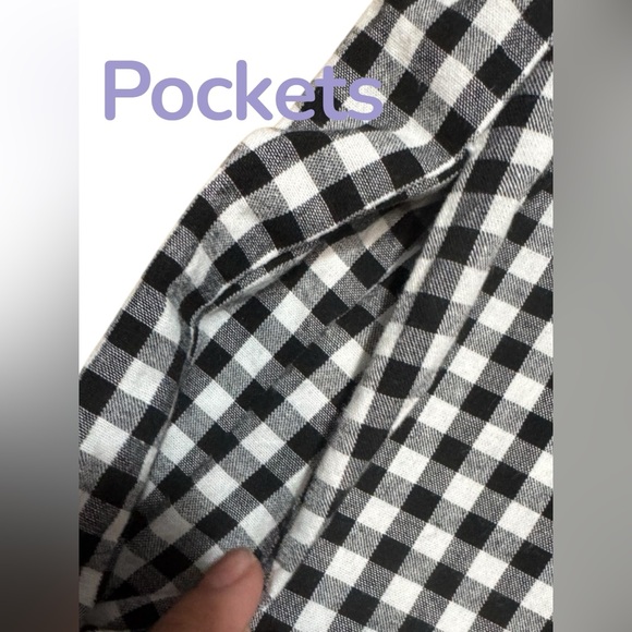 ANRABESS Women's Gingham Check Shorts Plaid Sleep & Lounge Black and White - Picture 5 of 16